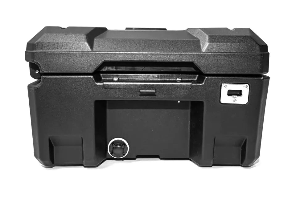 90 LITRE UNIVERSAL TOOL STORAGE CARGO BOX WITH BRAKETS ROOF RAILS RACK 127 CM